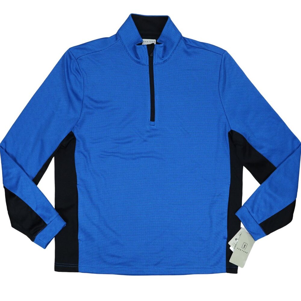 PGA Tour Golf Jacket Men's Thermal Stretch 1/4 Zip Pullover NWT Imperial Blue